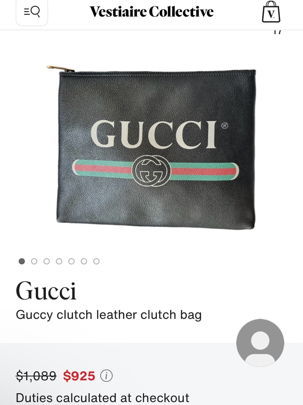 GUCCI Black Pebbled CalfskinLeather Logo Wrist Strap Pouch UNISEX - Picture 3 of 14